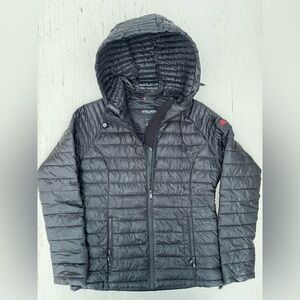 PAJAR Women's Quilted Lightweight Puffer Jacket with Hood – Black, Size Medium